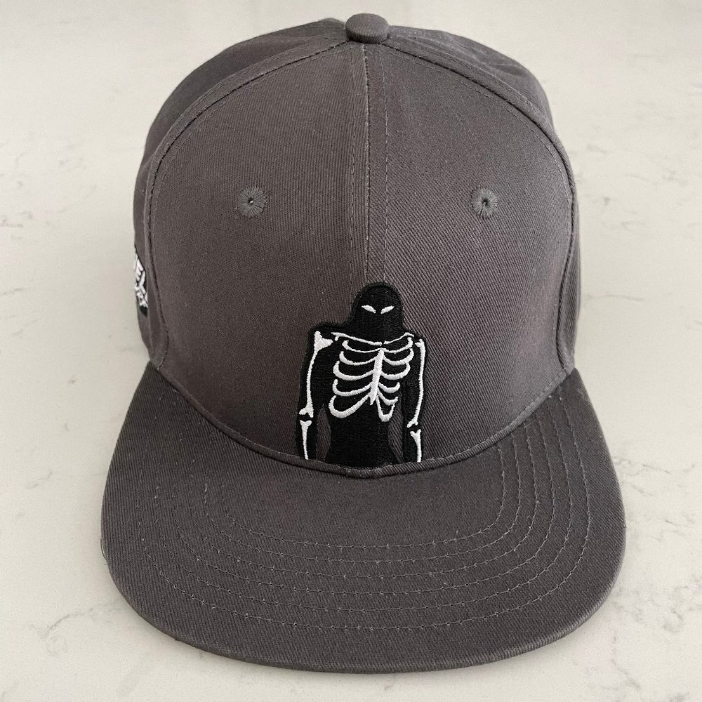 Buell Surf Flat Bill Bones Army Cotton Hat Grey Blk Wht Embroidered Graphics OS